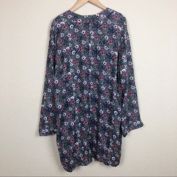 hinge • open front floral print kimono jacket - Picture 5 of 7